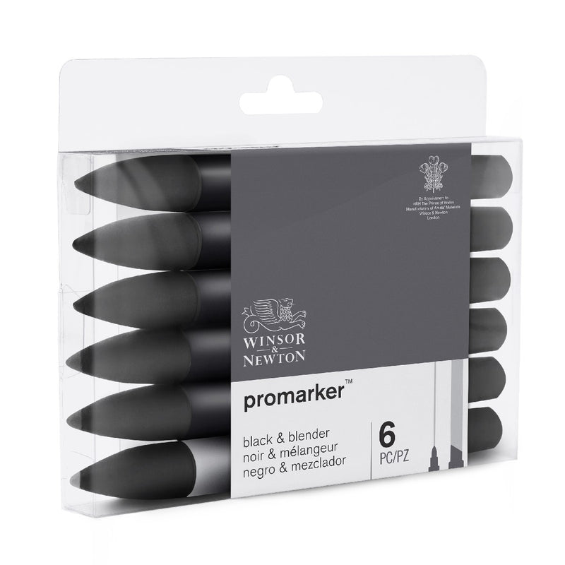Winsor & Newton Promarker - 6 stuks - blacks/blender
