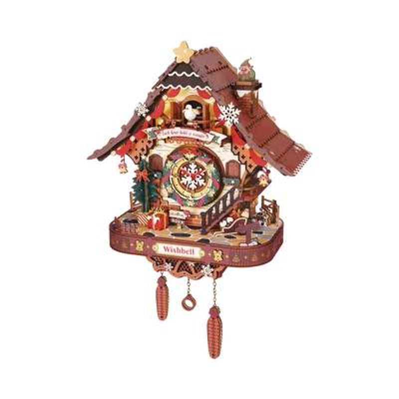 Robotime houten 3D puzzel - Christmas Cuckoo Clock