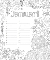 Kleurboek - Happy birthday! Kleurkalender tropical
