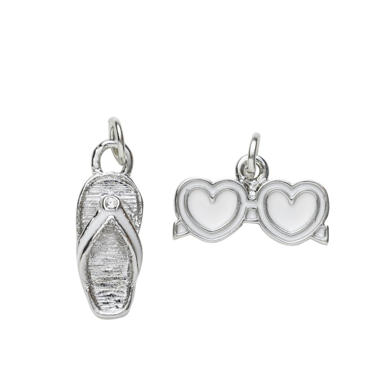 Charm Series hangers - slipper/bril zilverkleurig