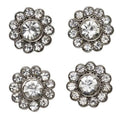 Strass knopen - 15 mm - 4 stuks - zilverkleurig