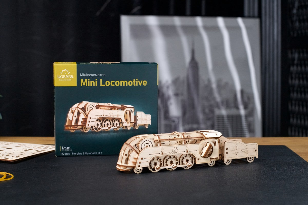 Ugears houten 3D puzzel - Mini Locomotive
