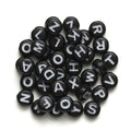 Kralenmix - letters - zwart