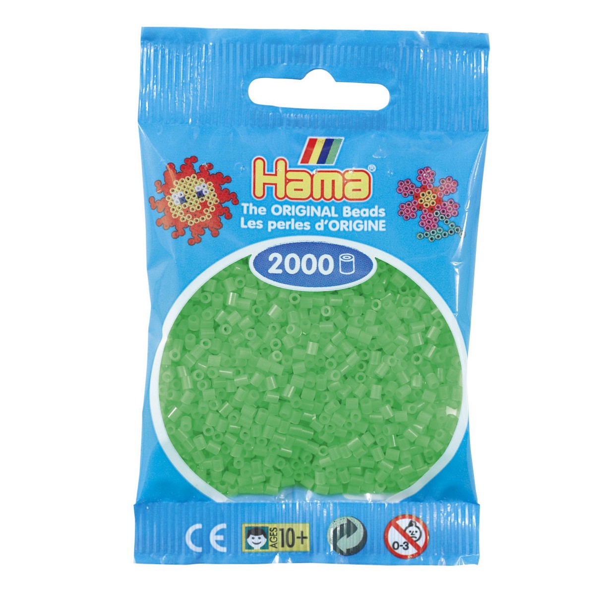 Hama Mini - strijkkralen - 2000 stuks - translucent fluorescent green 42