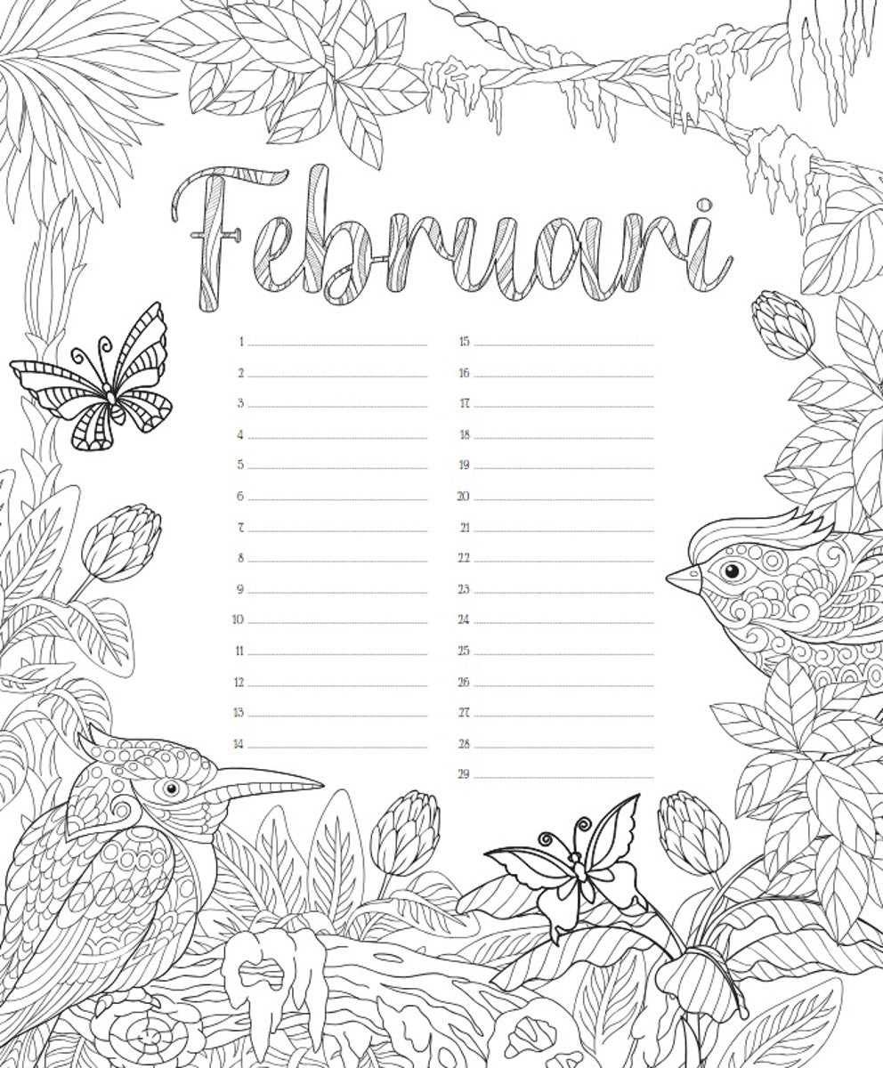 Kleurboek - Happy birthday! Kleurkalender tropical