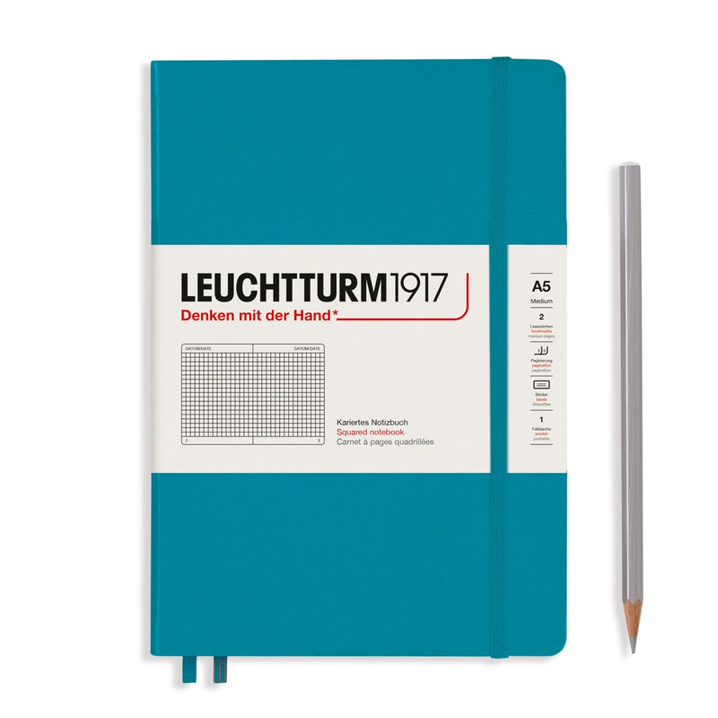 LEUCHTTURM1917 - notebook A5 - ruitjes - oceaan