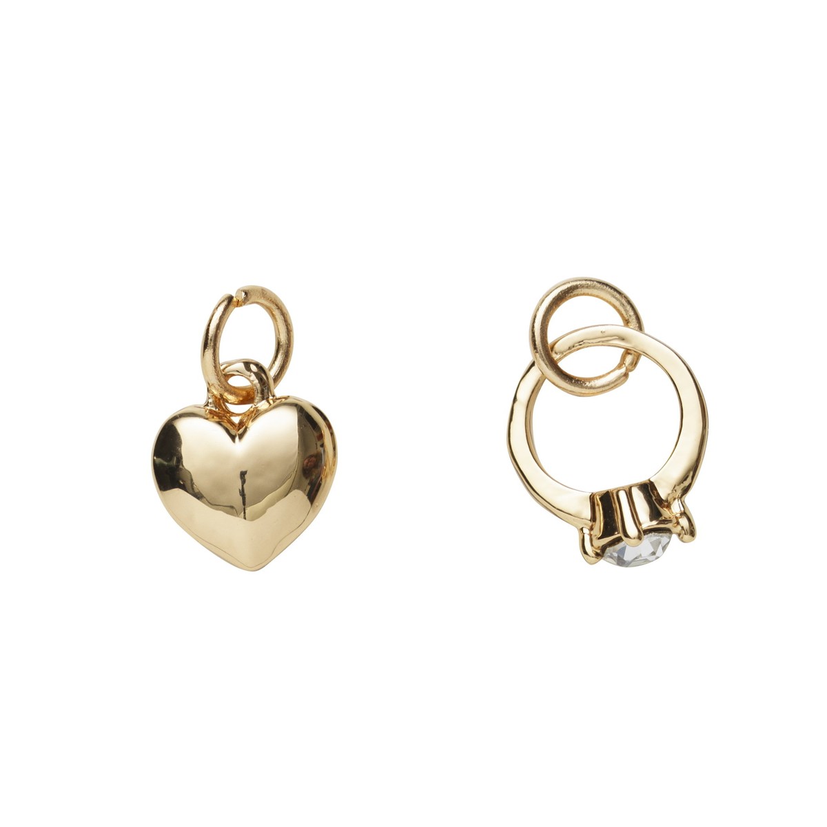 Charm Series hangers - hart/ring goudkleurig