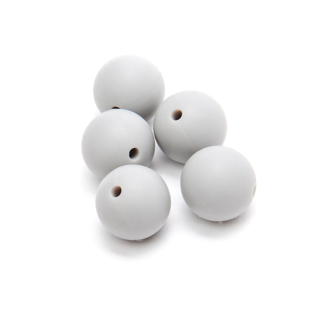 siliconen kralen 5 stuks -15 mm grijs