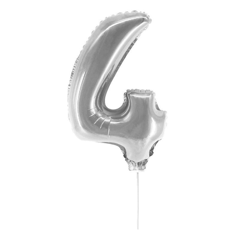 Cijferballon zilverkleurig - 32 cm - 4