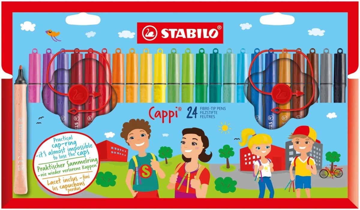 STABILO Cappi viltstiften - 24 stuks met dopring