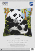 Borduurpakket - kruissteek kussen - pandafamilie