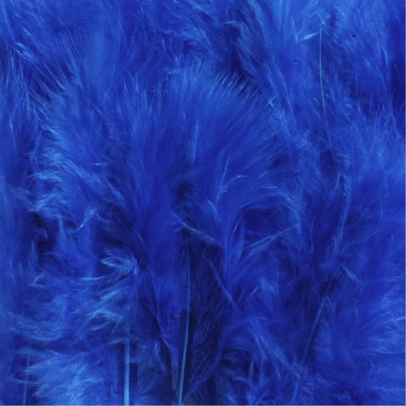 donzen veren 5-9 cm - blauw 12 stuks