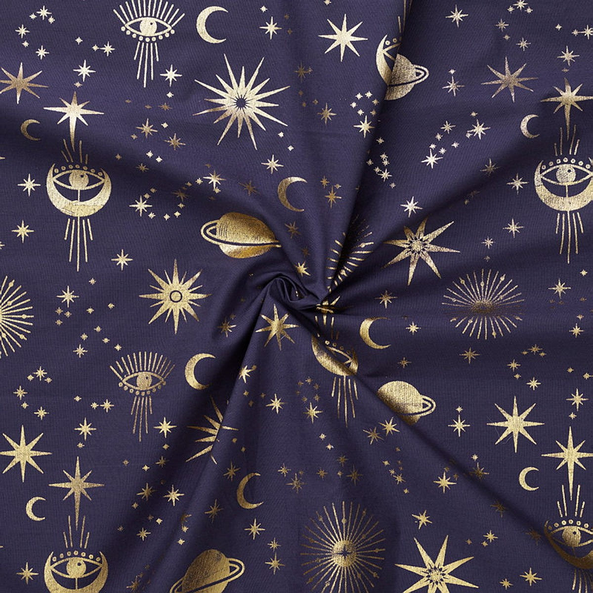 Stof katoen - 100 x 70 cm - space purple