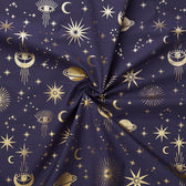 Stof katoen - 100 x 70 cm - space purple