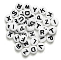 Kralenmix - letters - wit