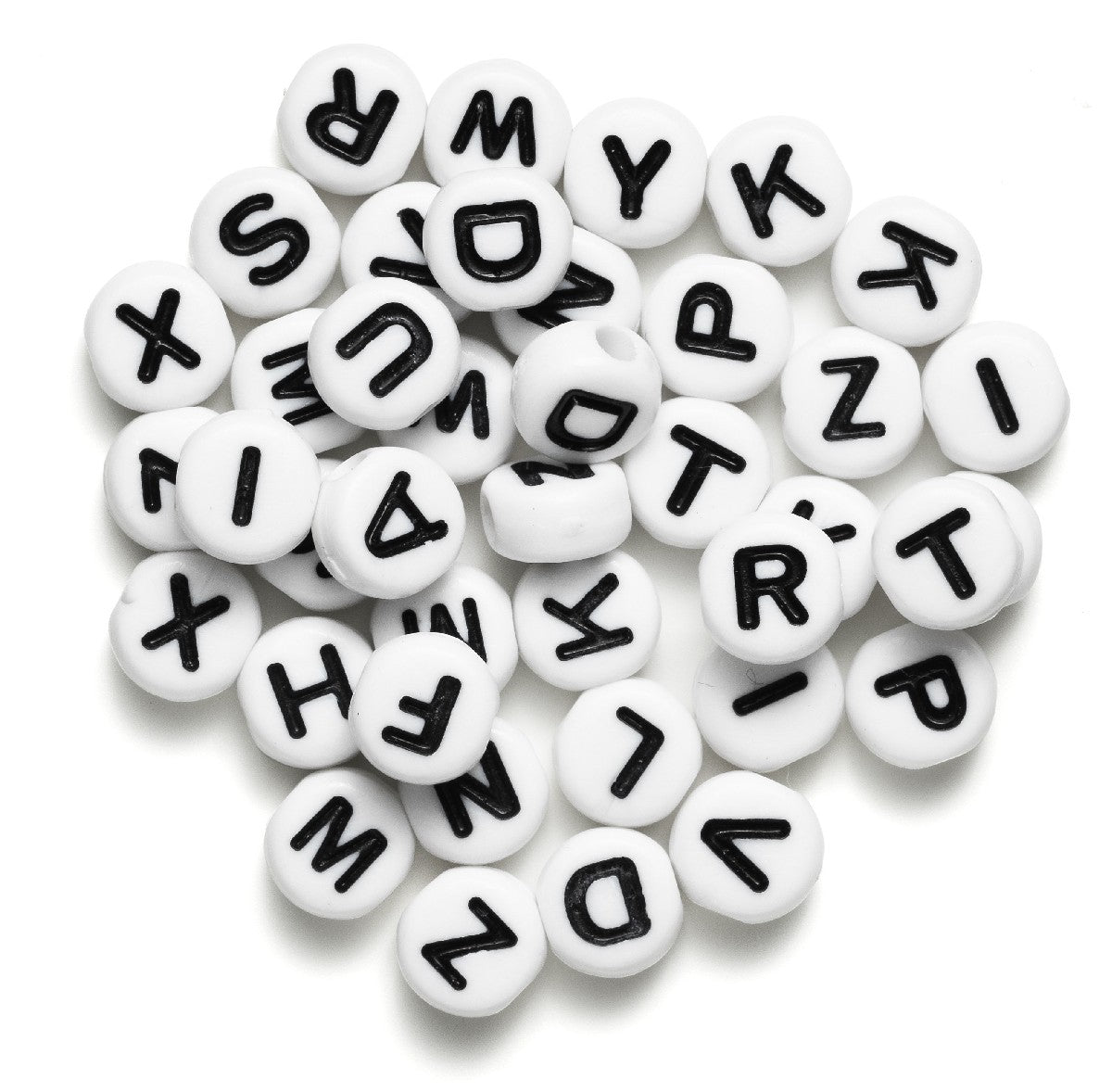 Kralenmix - letters - wit