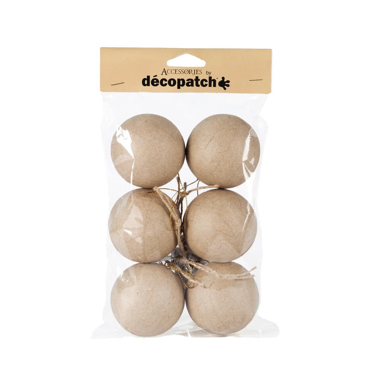 Papier-maché figuren - kerstballen - 6 stuks