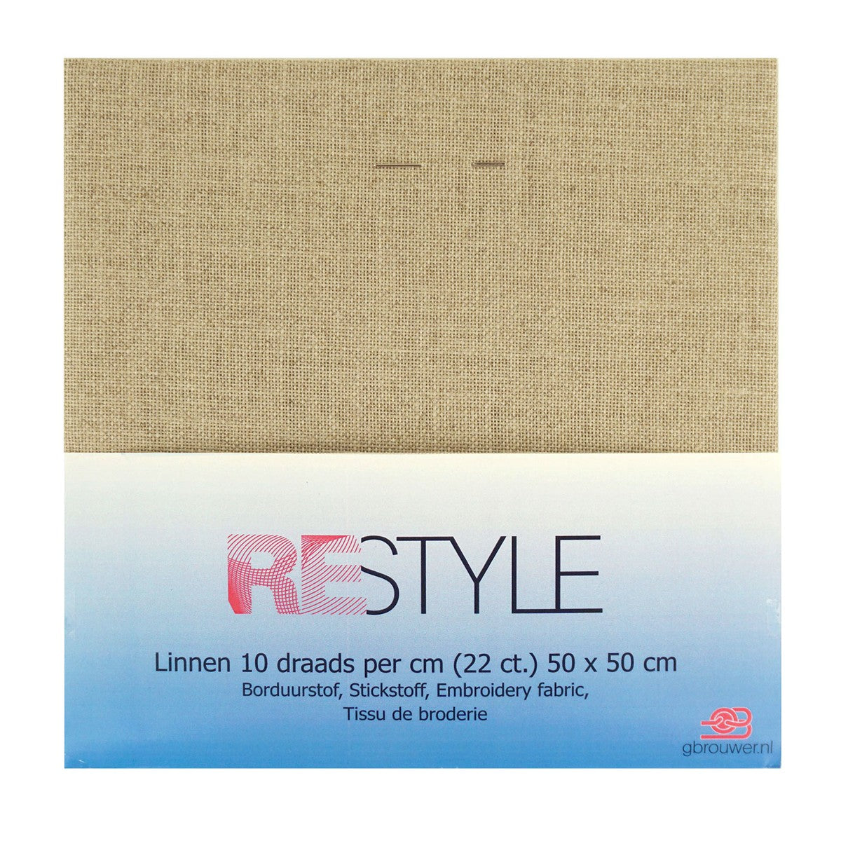 linnen borduurstof 22 count - 50x50 cm naturel