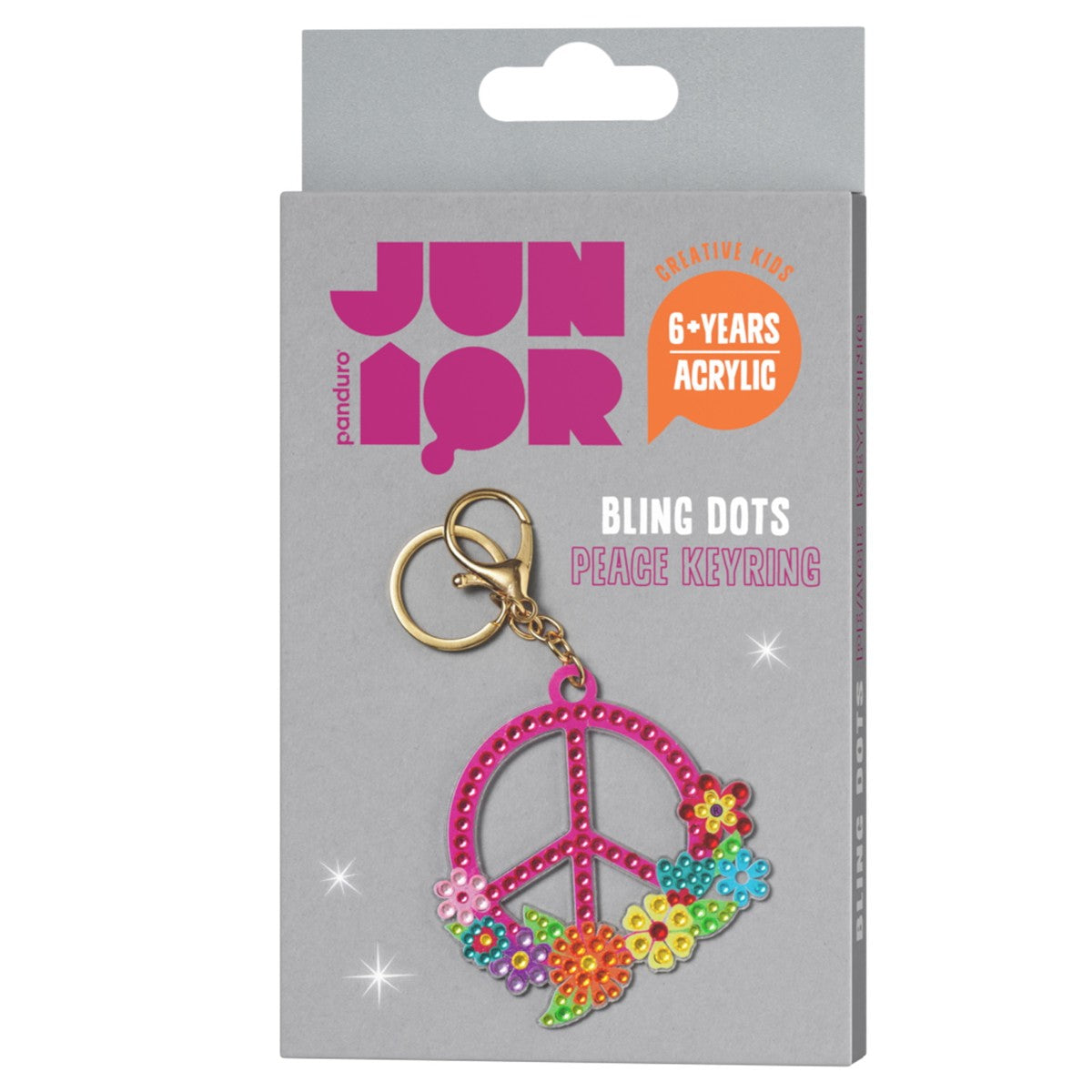 Panduro Junior DIY kit - Bling Dots peace sleutelhanger