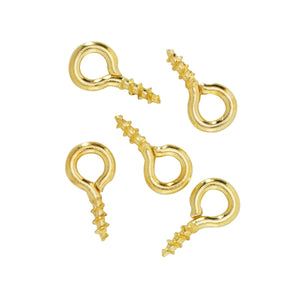 Schroefoogjes - 8 mm - 50 stuks - goudkleurig