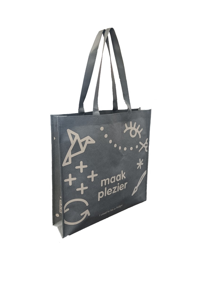 Grijze shopping bag - "I used to be a fridge"