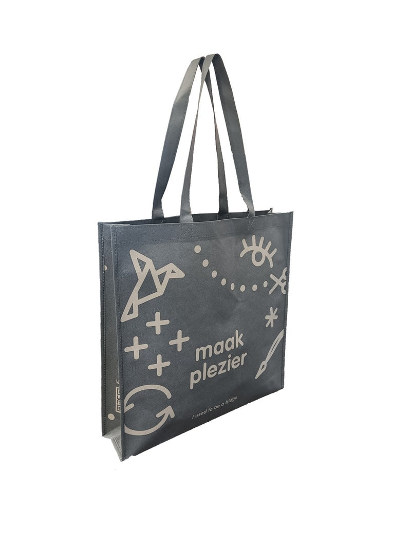 Grijze shopping bag - "I used to be a fridge"