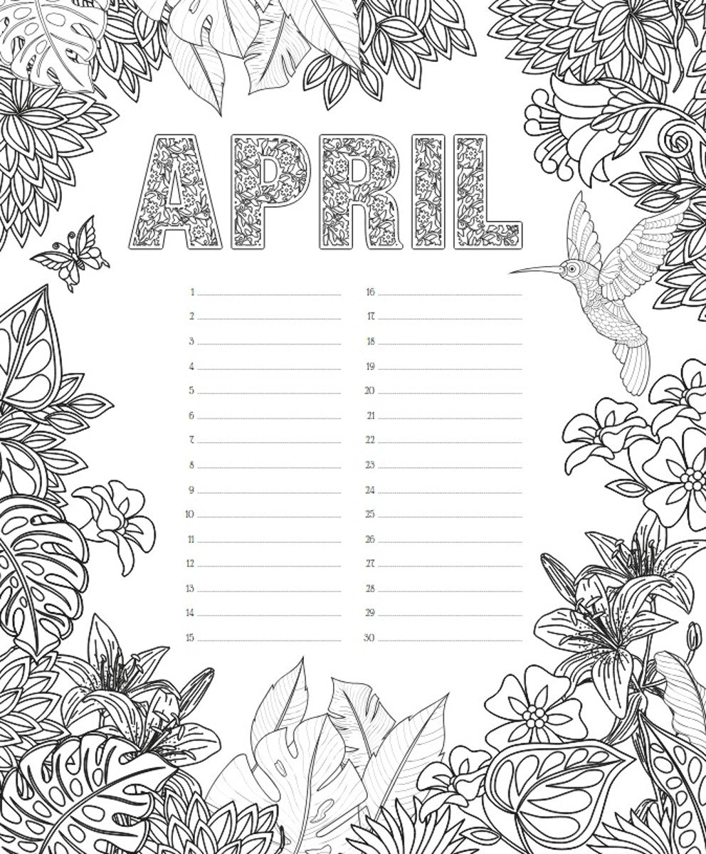 Kleurboek - Happy birthday! Kleurkalender tropical