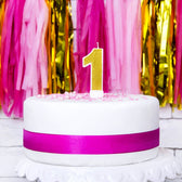 PartyDeco cijferkaars - glitter goud - 1