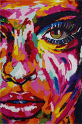 Diamond painting kit - 40x60 cm - kleurrijk gezicht