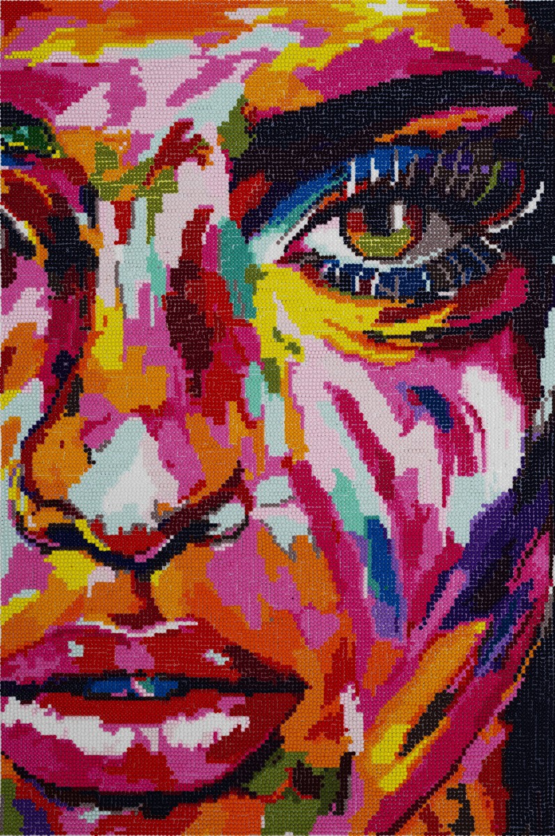 Diamond painting kit - 40x60 cm - kleurrijk gezicht