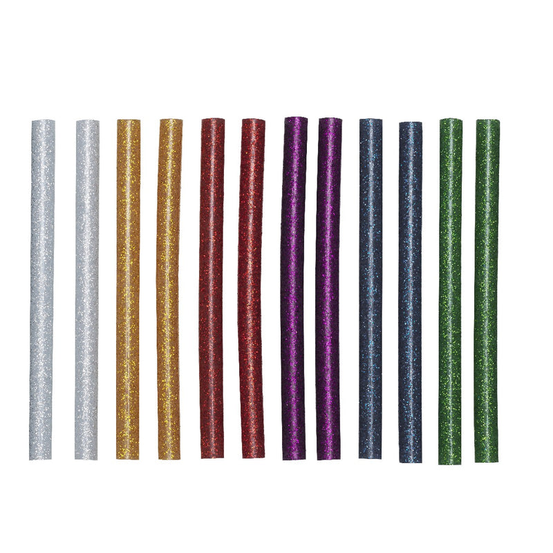 Lijmsticks voor lijmpistool - lage temperatuur - 7 mm - 12 stuks - glitters