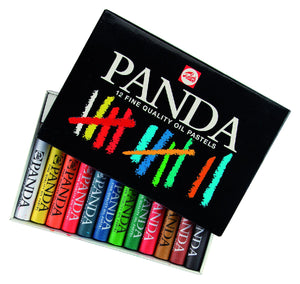 Panda oliepastels - 12 stuks