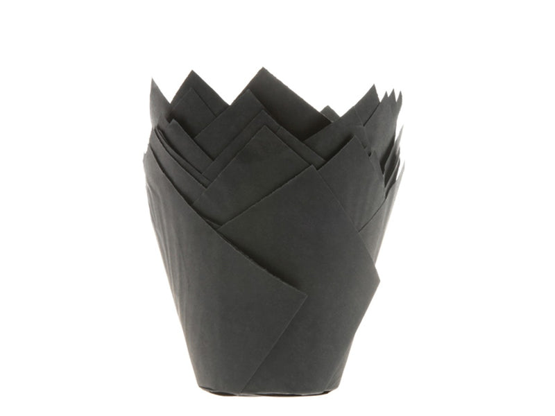muffin tulip cups 36 stuks - zwart