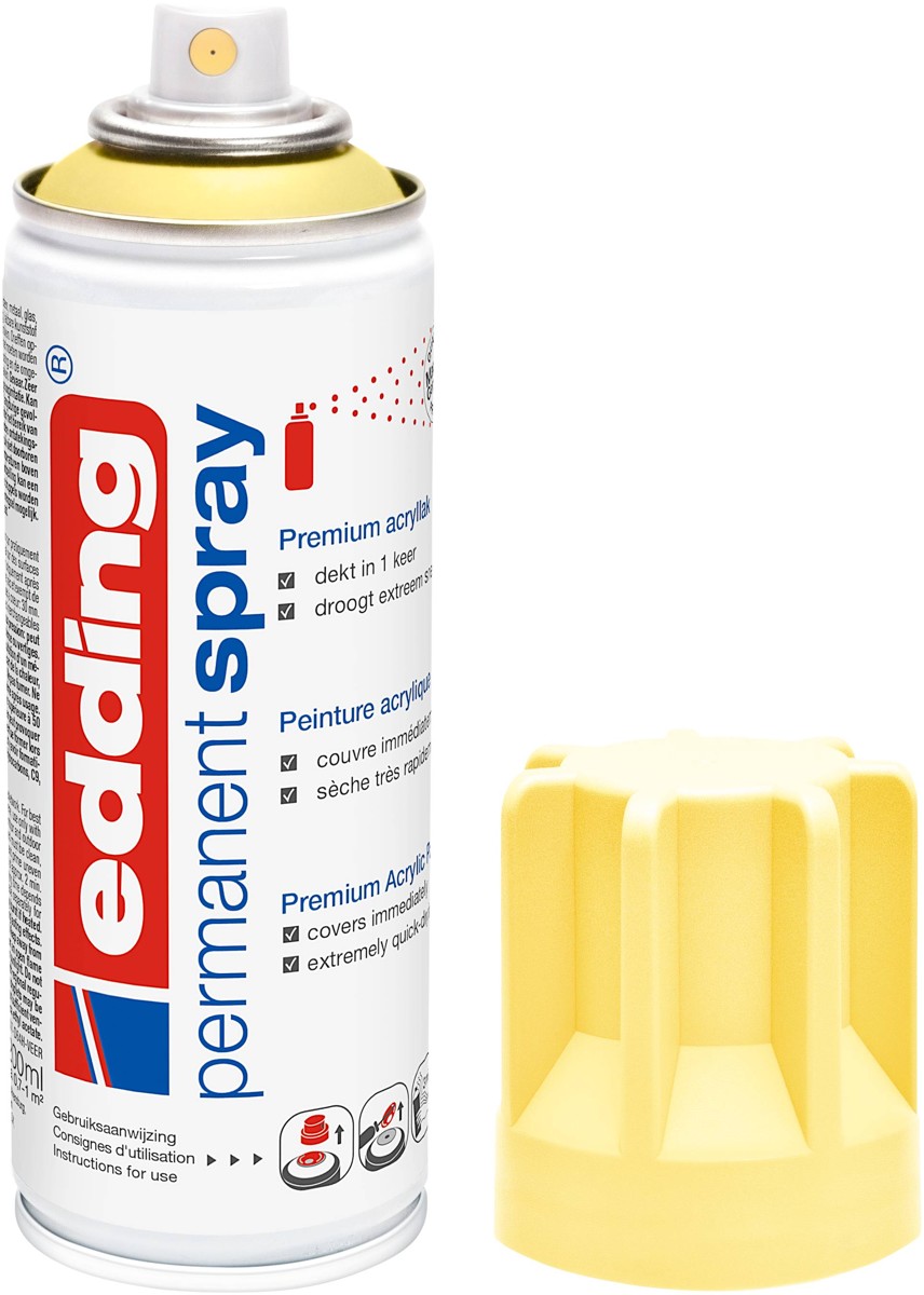 edding 5200 permanent spray - 200 ml - mat - pastelgeel