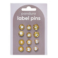 Broche pins - 12 stuks - goudkleurig
