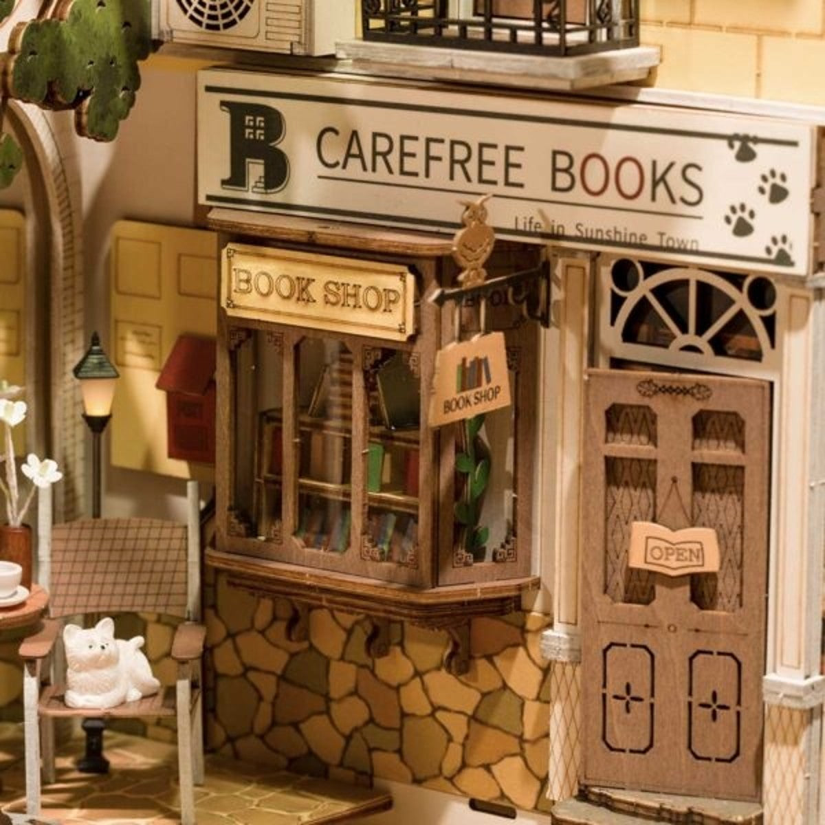 Robotime houten 3D puzzel - book nook - Sunshine Town
