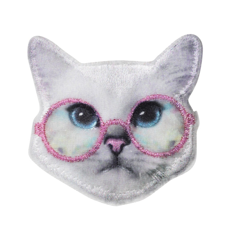 Iron-on - kat met bril