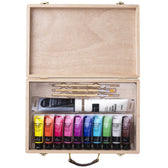 Panduro acrylverf set in houten koffer - mat