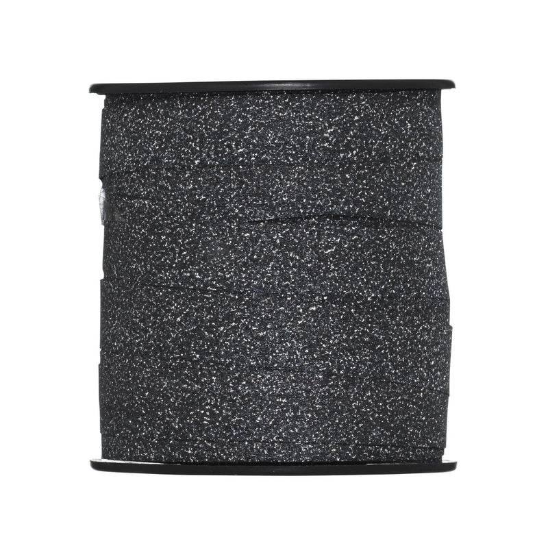 Cadeaulint - 25 meter - zwart glitter