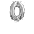 Cijferballon zilverkleurig - 32 cm - 0