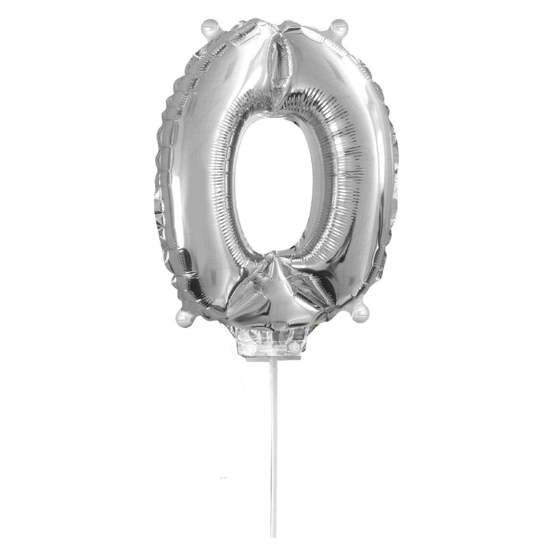Cijferballon zilverkleurig - 32 cm - 0