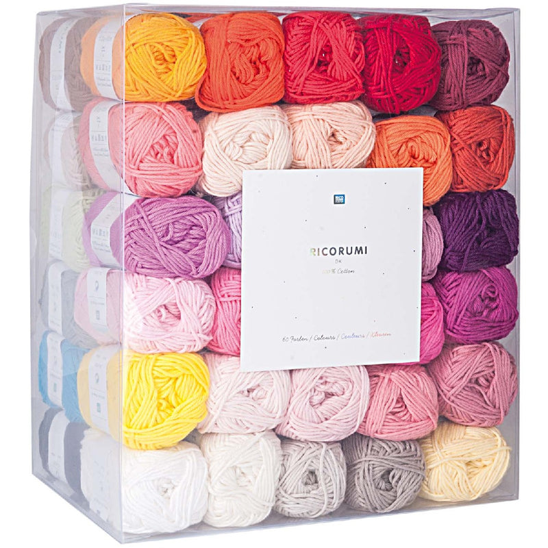Ricorumi katoengaren set - 60 bollen à 25 g - kleurrijk