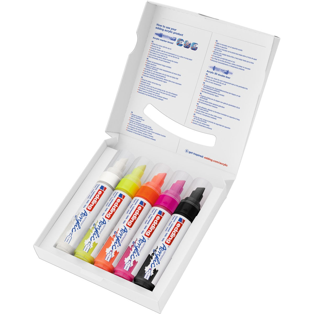 edding 5000 acrylic marker set - broad - 5 stuks - neon