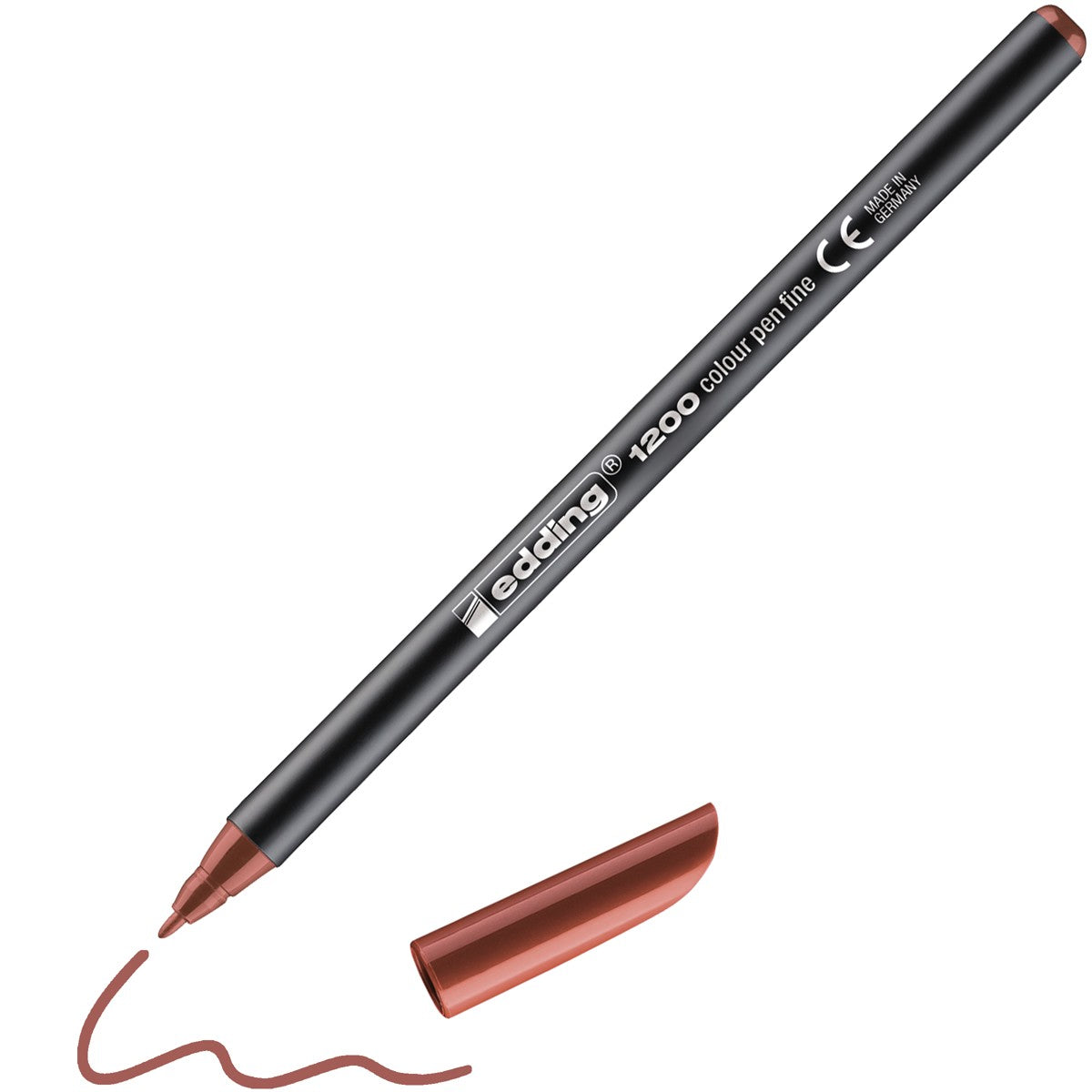 edding 1200 colour pen - 1 mm - bruin