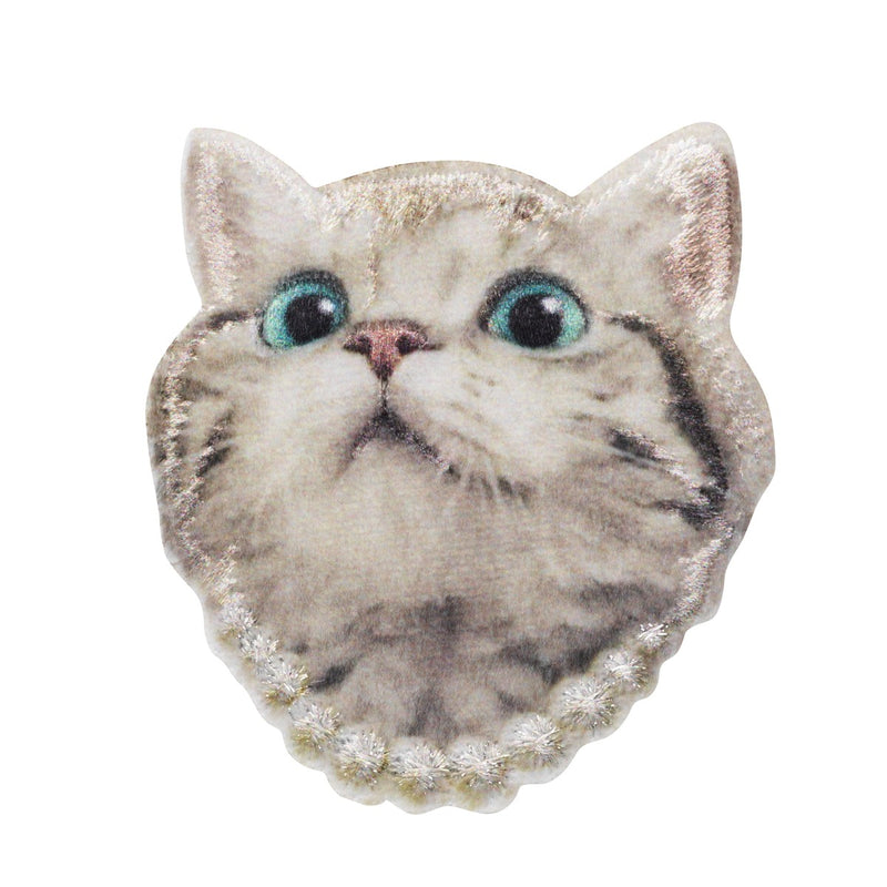 Iron-on - kat met parelketting