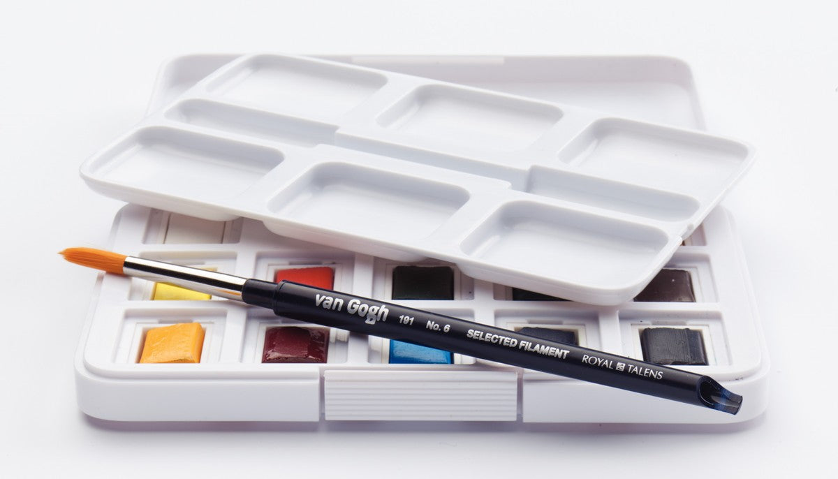 van Gogh aquarelverf pocket box - 12 halve napjes - basic