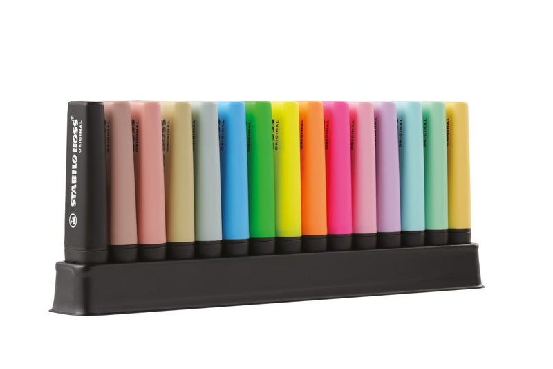 STABILO BOSS ORIGINAL deskset Nature & Pastel - 15 stuks
