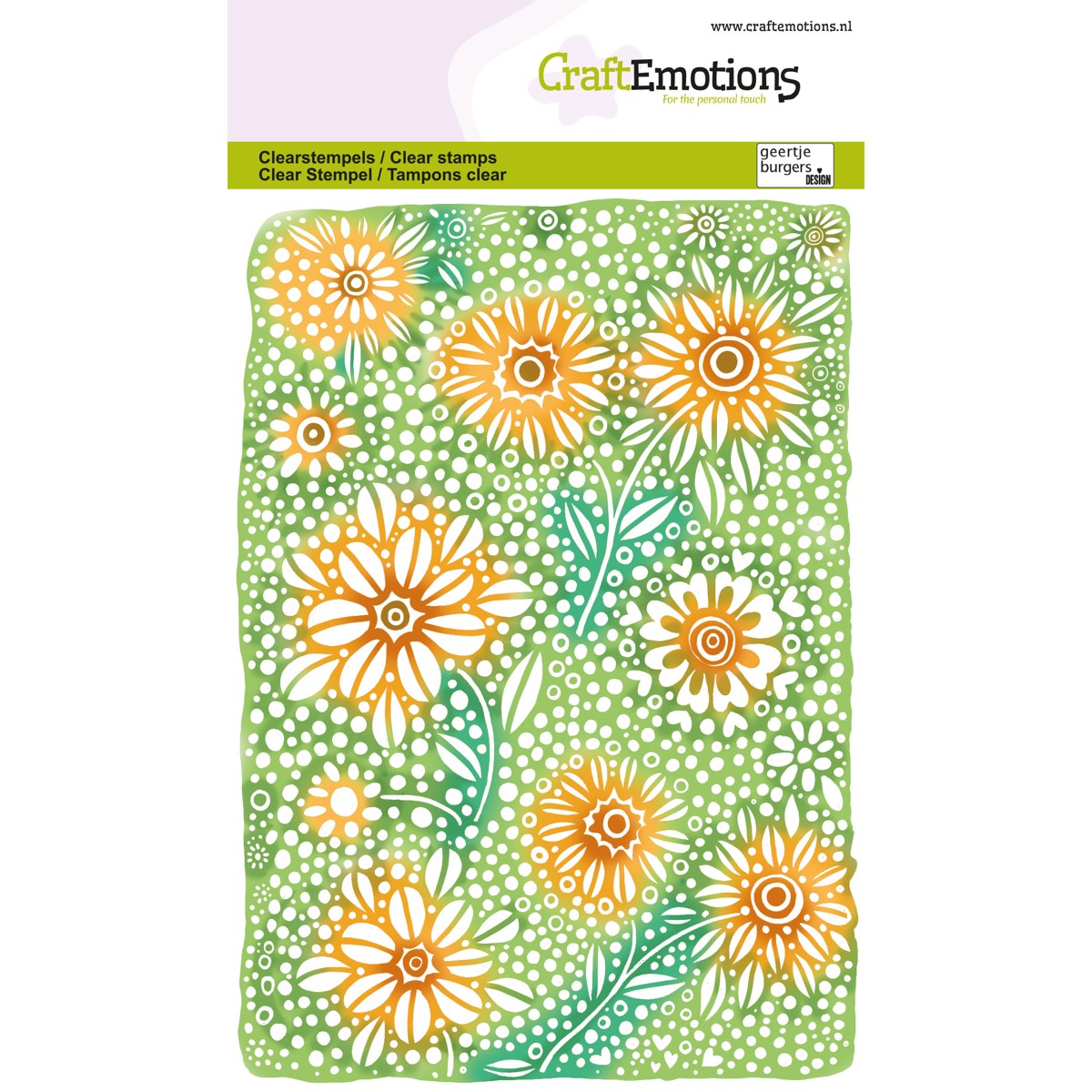 clearstamps - A6 bloemen achtergrond