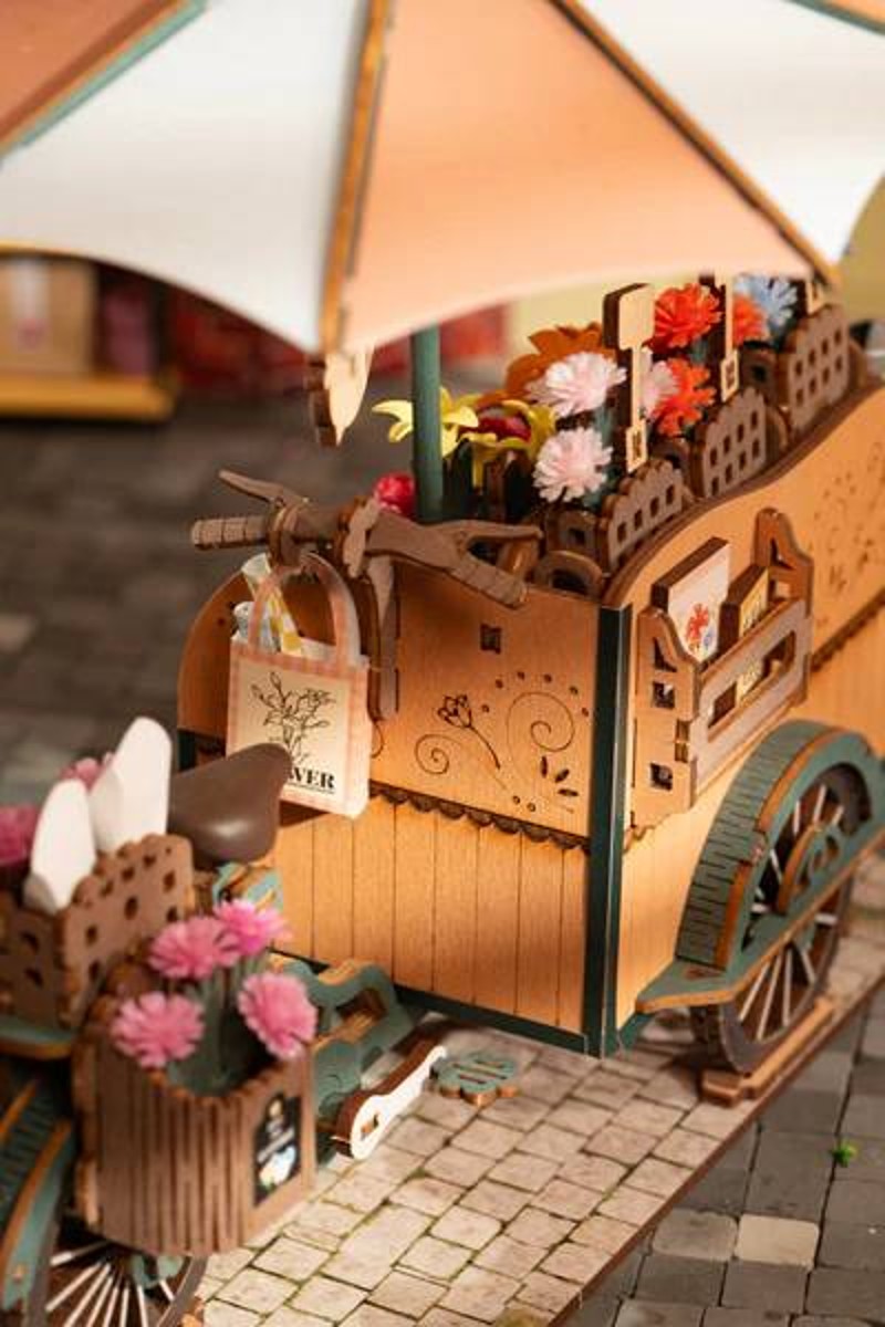 Robotime houten 3D puzzel - Blossom Cart