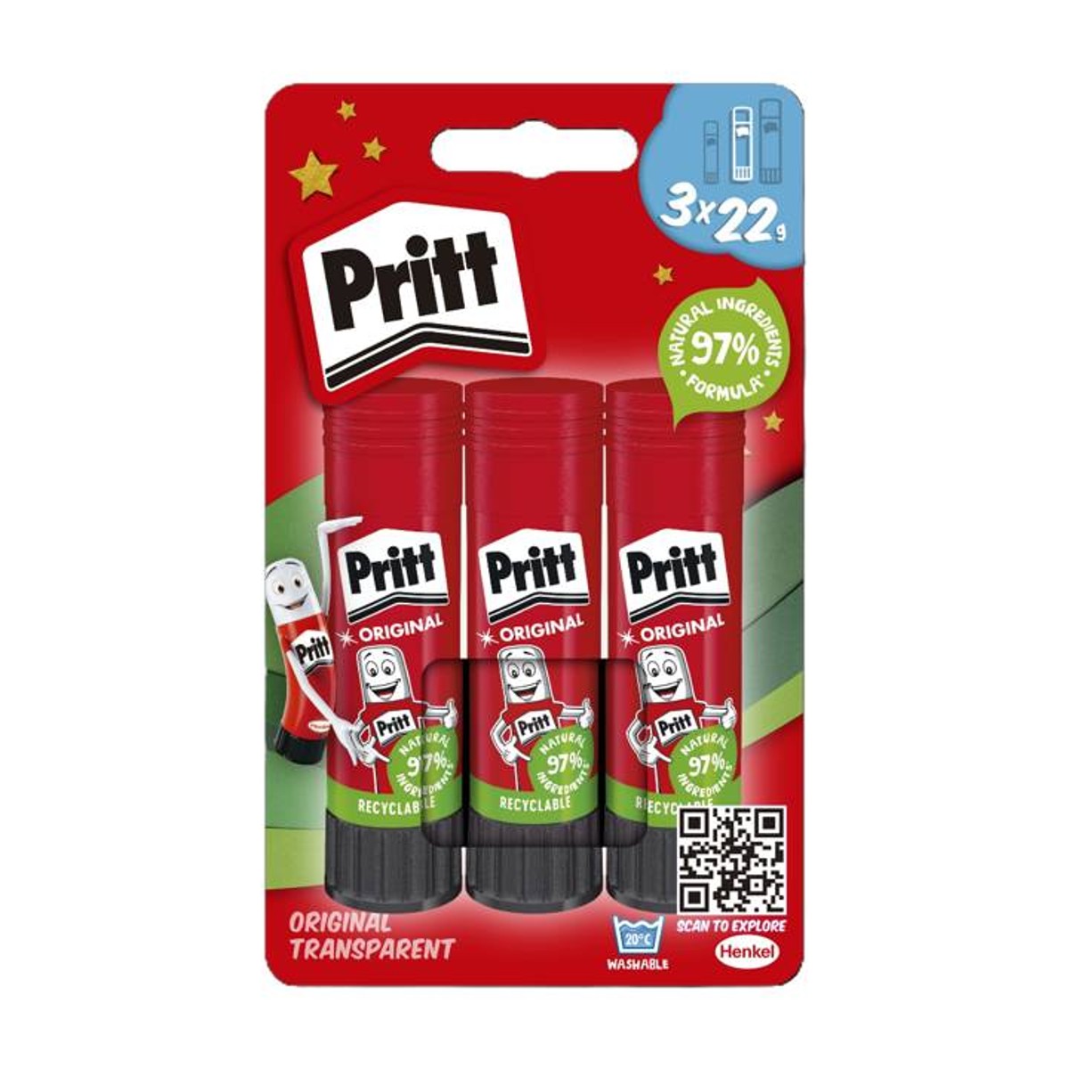 Pritt lijmstiften - 3x 22 gram
